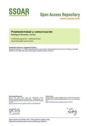 Posmodernidad y comunicación