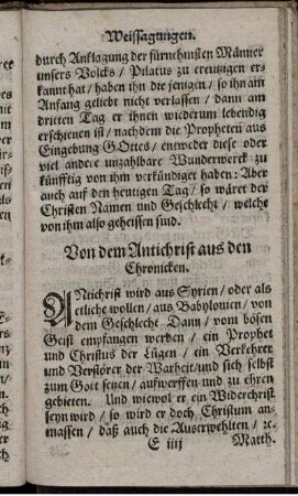 Von dem Antichrist aus den Chronicken
