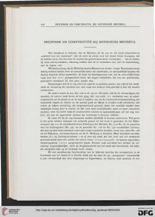 3.Ser. 5.1925: Snijwerk en constructie bij gothische meubels