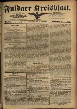 Ausgabe vom Donnerstag, den 14. Dezember 1905.