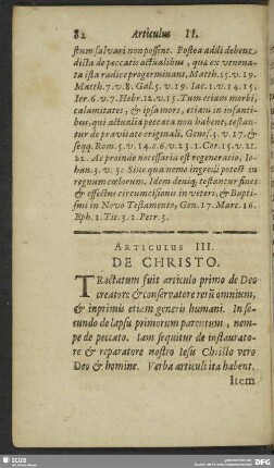 Articulus III. De Christo