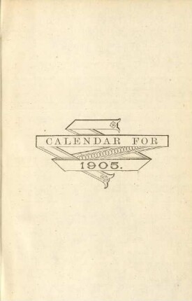 Calendar for 1905