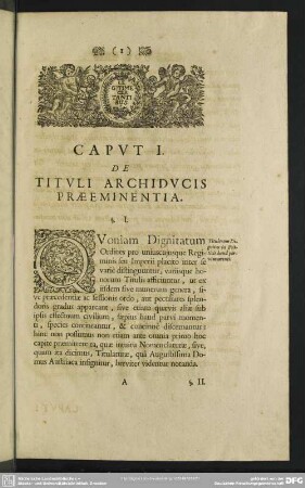 Caput I. De Tituli Archiducis Praeeminentia