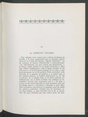 IV - El "ejército" unitario