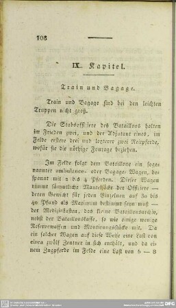 IX. Kapitel. Train und Bagage