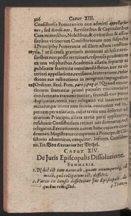 Caput XIV. De Juris Episcopalis Dissolutione.