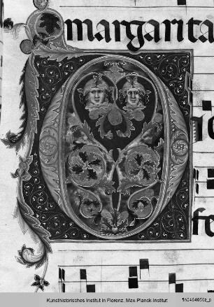 Antifonarium S aus San Domenico, Perugia : Initale D mit anthropomorpher Ornamentik