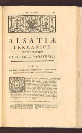 Sectio Secunda. Genealogico-Historica