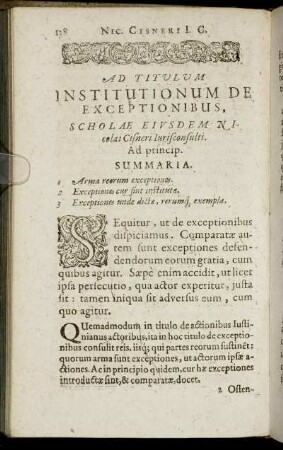 Ad Titulum Institutionum Exceptionibus