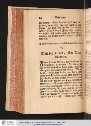 IX. Von den Finten, oder Verführungen.