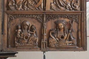 Reliquienaltar — Rechter Altarflügel — Anna Selbdritt und heilige Margareta