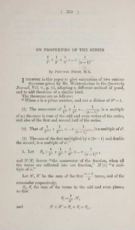 On properties of the series ... .
