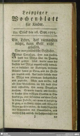 99. Stück den 16. Sept. 1773