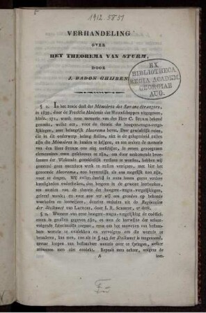 Verhandeling over het theorema van Sturm