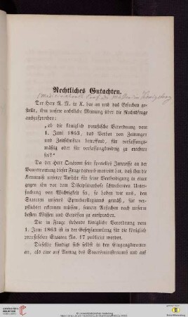 Rechtliches Gutachten
