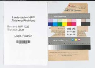 Entnazifizierung Heinrich Duerr , geb. 13.11.1895 (Ingenieur)