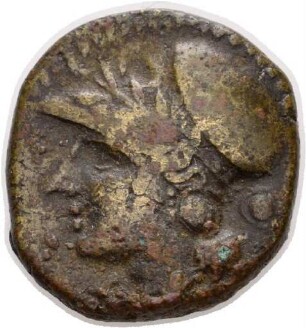 Bronzemünze aus Lokroi (Kalabrien) mit Darstellung der Athena