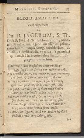 Elegia undecima.