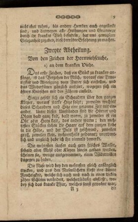 Zweyte Abtheilung. Von den Zeichen der Hornviehseuche