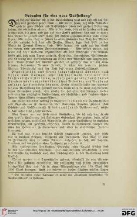 27: Gedanken für eine neue Ausstellung