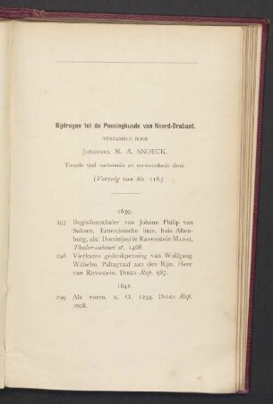 Bijdragen tot de Penningkunde van Noord-Brabant. Tweede veel verbeterde en vermeerderde druk (Vervolg van blz. 118)