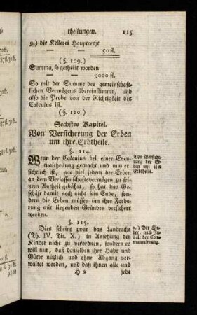 115-118, Sechstes Kapitel (§ 114 - 121)