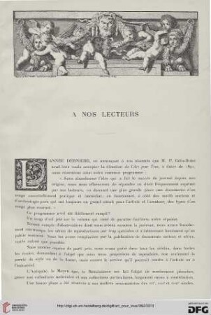 A nos Lecteurs