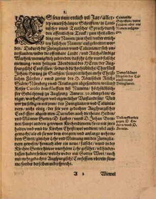 Kurtze Erinnerung von etlichen Schrifften und Büchern, so ... zu Verfälschung Augspurgischer Confession ... ausgangen ...