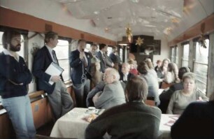 Pressefahrt nach Augsburg; Gruppen mit Bubel; unterwegs