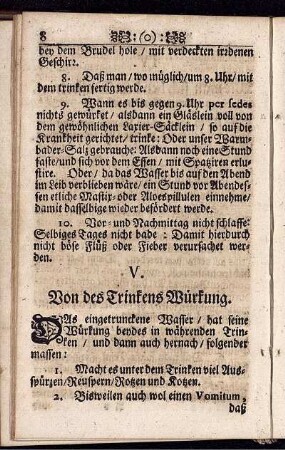 V. Von des Trinkens Würkung