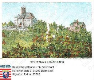 Eisenach, Wartburg / Ansicht vom Mädelstein aus