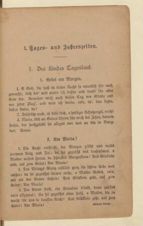 I. Tages- und Jahreszeiten
