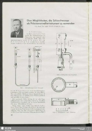Über Möglichkeiten, die Schlauchwaage als Präzisionsnivellierungsinstrument zu verwenden