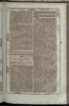 Anno Christi 1560. Pii Papae IV. Anno Primo. Ferdinandi Caesaris Anno 5