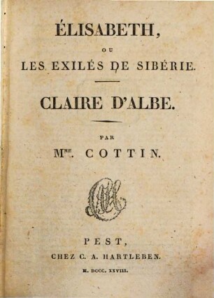Élisabeth, ou les exilés de Sibérie