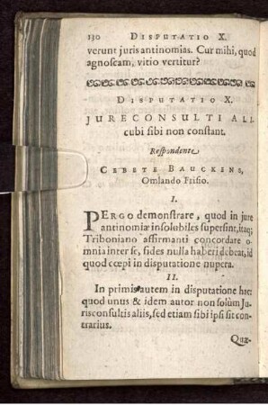Disputatio X. Jureconsulti alicubi sibi non constant