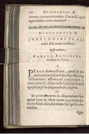 Disputatio X. Jureconsulti alicubi sibi non constant