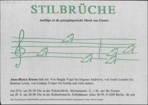 Stilbrüche Ausflüge in die grenzgängerische Musik von Frauen