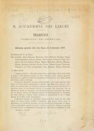 Transunti. 275 = Vol. 2. 1877/78 (1878)