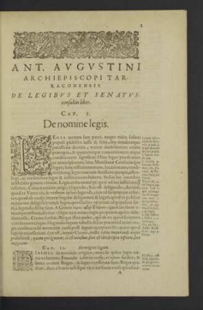 [De nomine legis. Cap. 1. De origine legum. Cap. 2.]