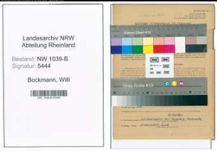 Entnazifizierung Willi Bockmann , geb. 06.07.1895 (Lehrer)