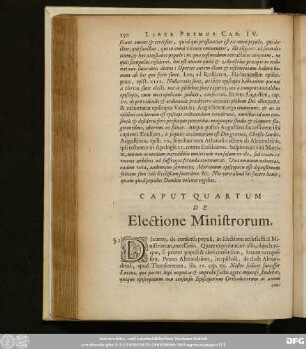 Caput Quartum De Electione Ministrorum.
