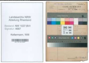 Entnazifizierung Willi Kellermann , geb. 29.09.1895 (Bankinspektor)