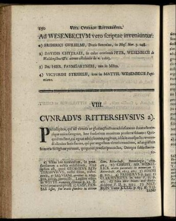 VIII. Cunradus Rittershusius.