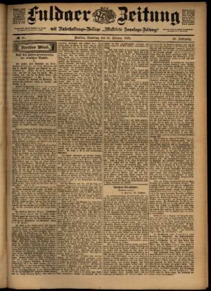 Zweite Ausgabe vom Samstag, den 25. Februar 1899.