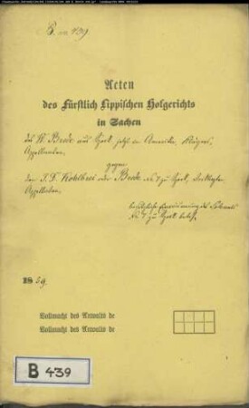 Brede aus Spork, jetzt in Amerika gegen Kohlbrei Nr. 7 zu Spork