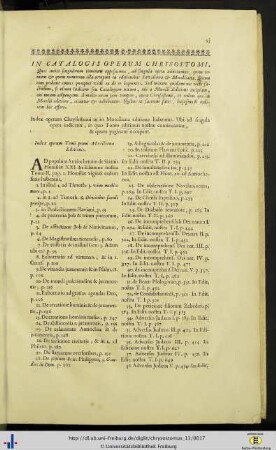 In catalogis operum Chrysostomi…