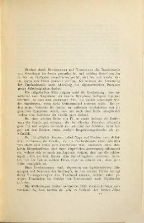 Über Stenosen der Trachea nach Tracheotomie bei Croup und Diphtheritis