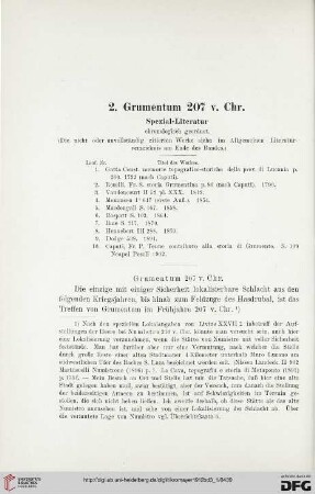 2: Grumentum 207 v. Chr. Spezial-Literatur