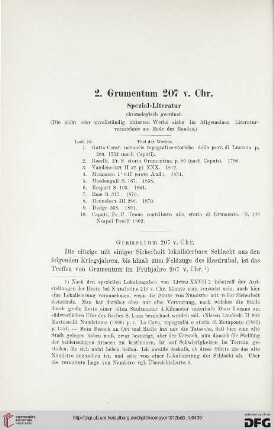 2: Grumentum 207 v. Chr. Spezial-Literatur
